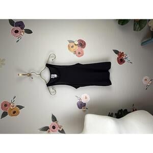 Free People Black Ribbed Long Beach Tank - Size - Medium